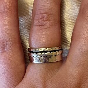 Wide Fidget Ring, Sterling Silver, Size 10